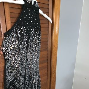 Black embroidered dress